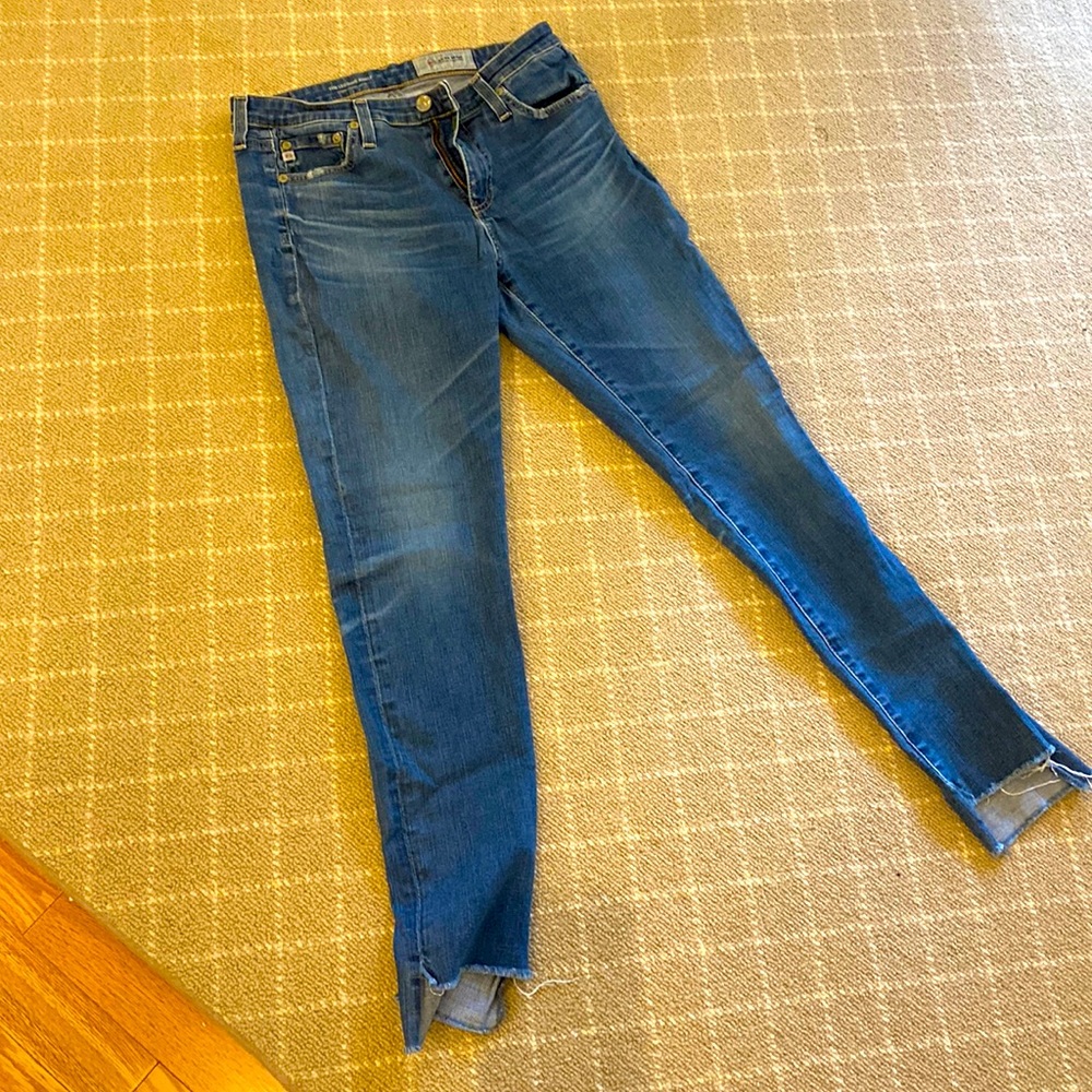 AG Adriano Goldschmied Blue Cropped Jeans